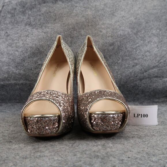 Marc Fisher Shoes Women 7.5 Platform Pump Peep Toe Glitter Fashion Harpyly Ombre - Picture 3 of 14